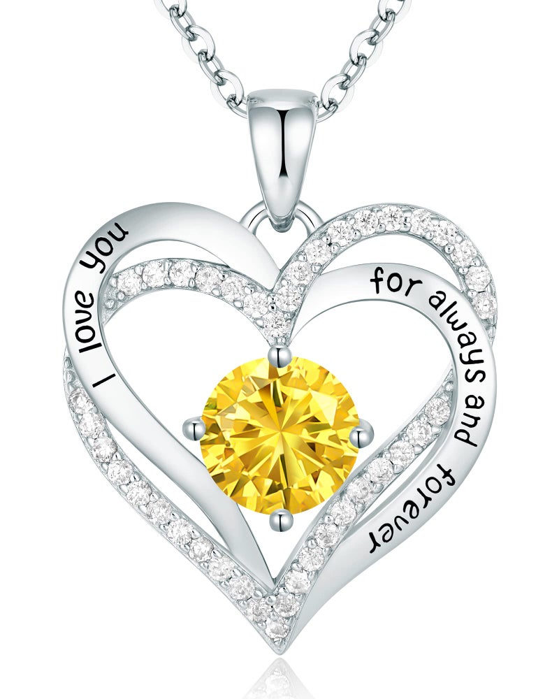 CDE Forever Love Heart Necklaces for Women, Wedding Anniversary, Birthday Mothers Day Gifts for Mom, Mother, Wife, Girlfriend, S925 Silver Jewelry with Birthstone Pendant - Image 1